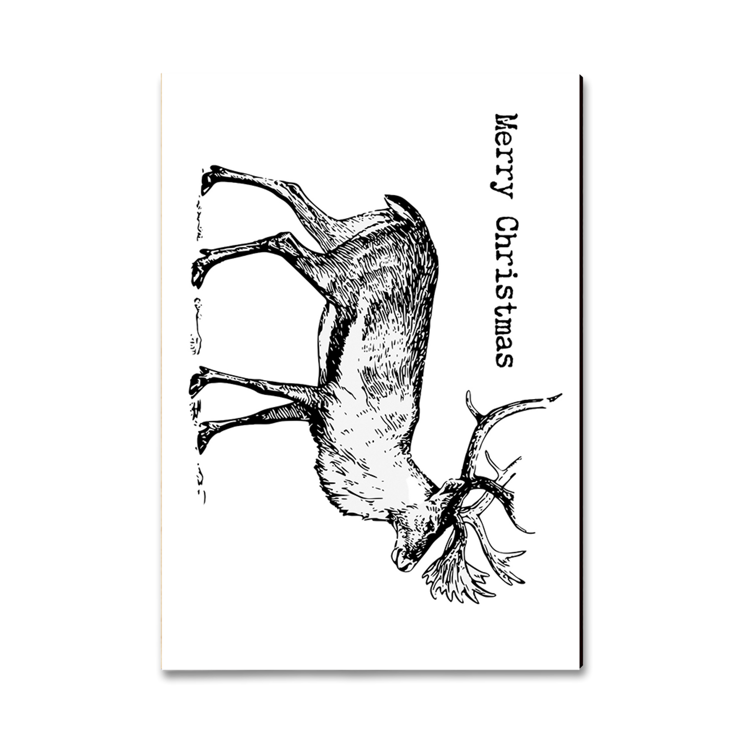 Greeting Card: Classic Edge - Line Art Reindeer