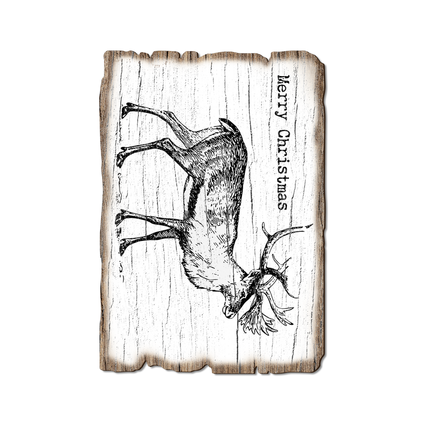 Ornament: Weathered Edge - Line Art Reindeer