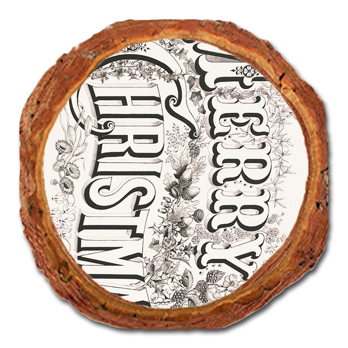 Coaster: Live Edge - Merry Christmas Title