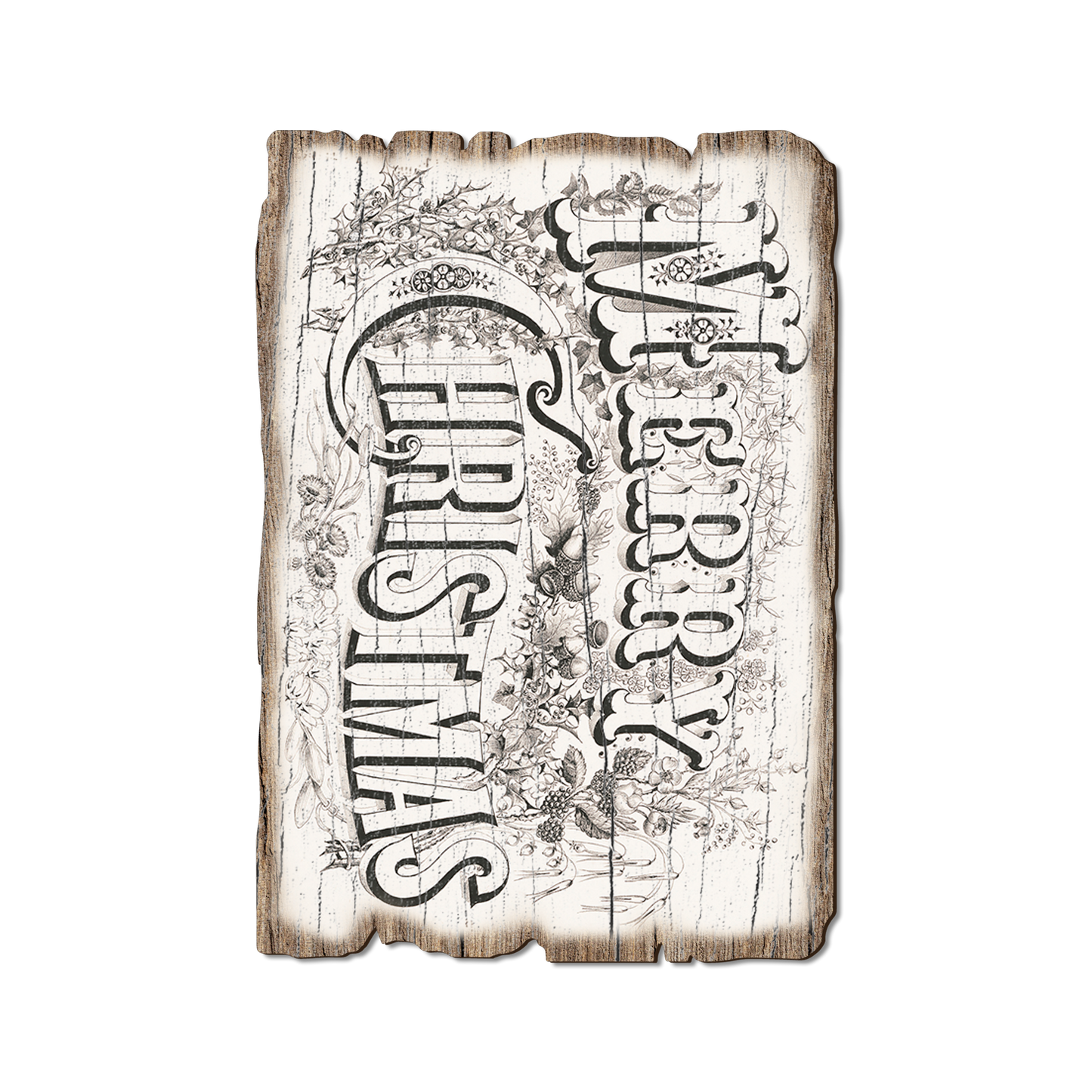 Ornament: Weathered Edge - Merry Christmas Title