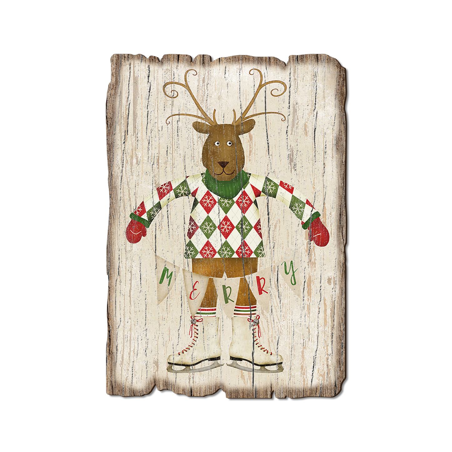 Ornament: Weathered Edge - Merry Reindeer