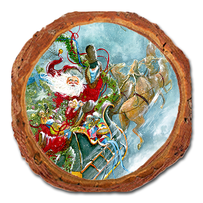 Coaster: Live Edge - Abrams' Fly Away Santa