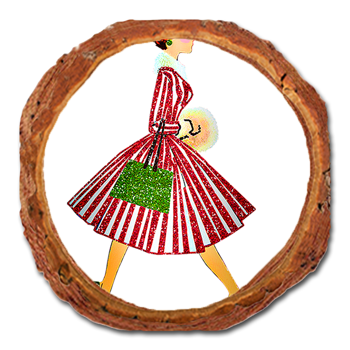 Coaster: Live Edge - Retro Holiday Lady