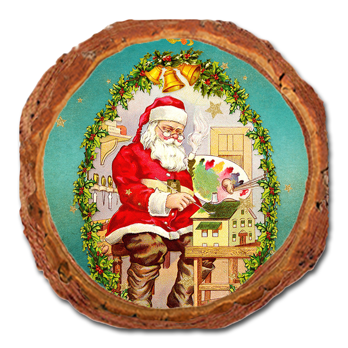 Coaster: Live Edge - Santa Wreath