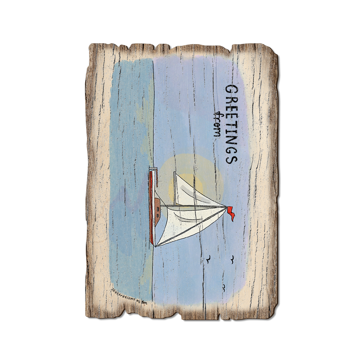 Postcard: Weathered Edge - Summer Boating (Pack of 5)