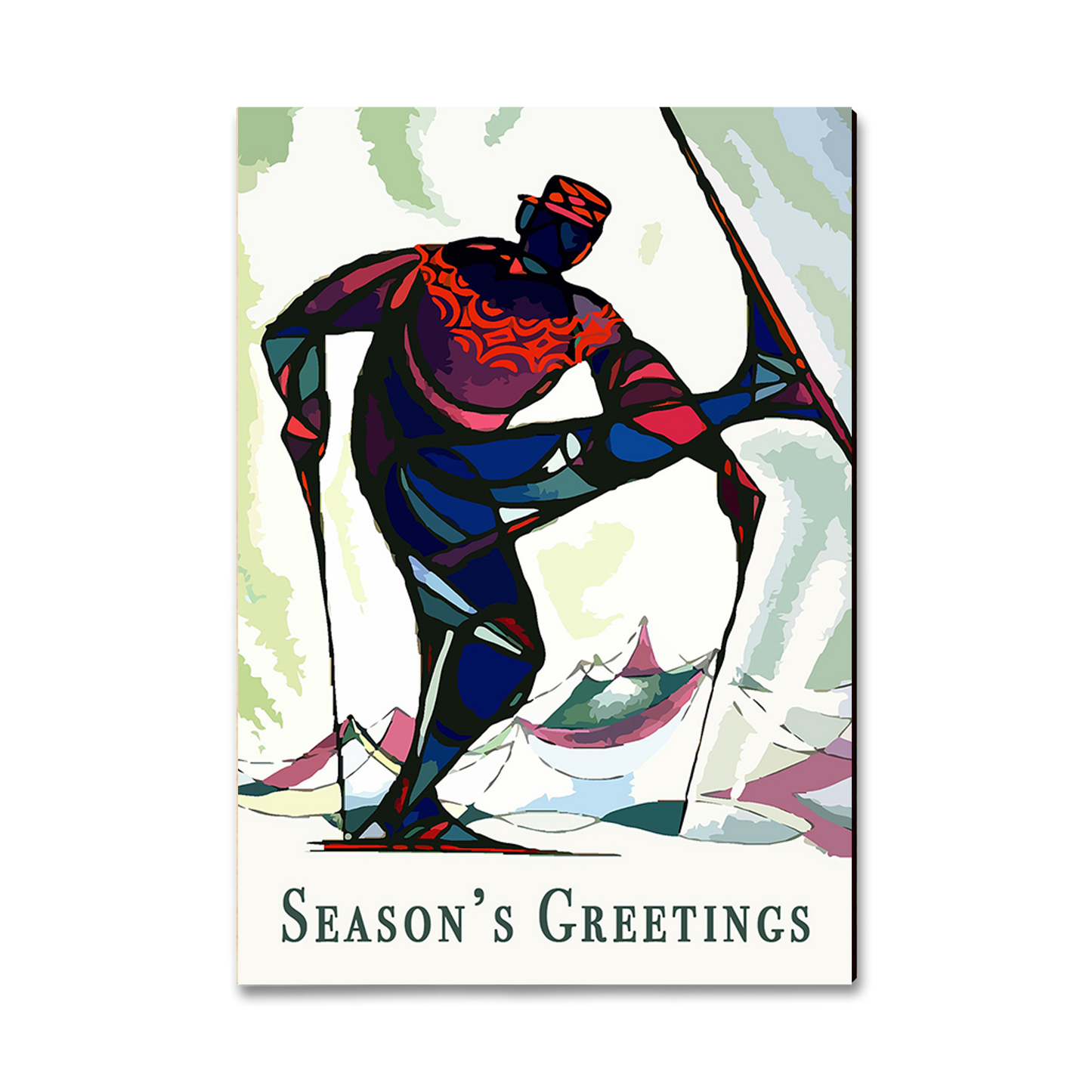 Magnet: Classic Edge - Skier Holiday Greeting