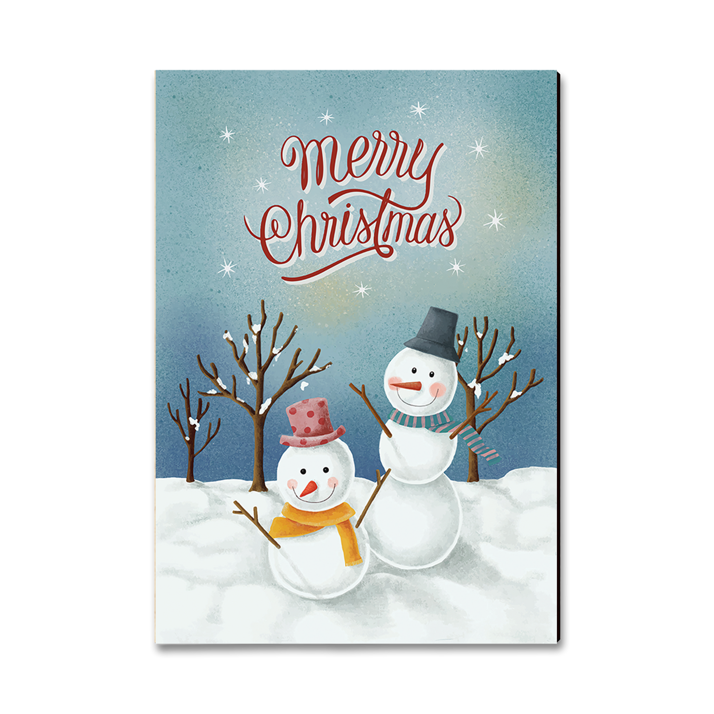 Postcard: Classic Edge - Two Snowman Greeting