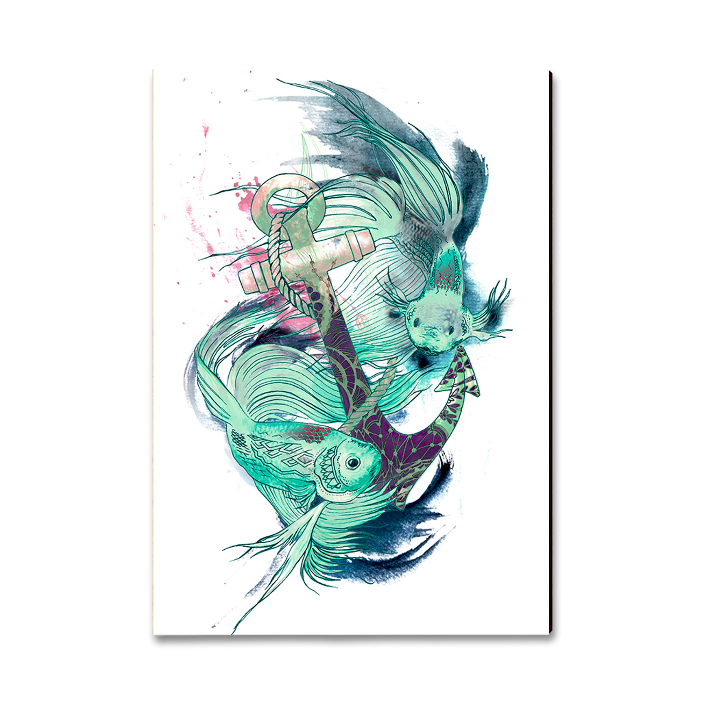 Greeting Card: Classic Edge - Colorful Green Fish