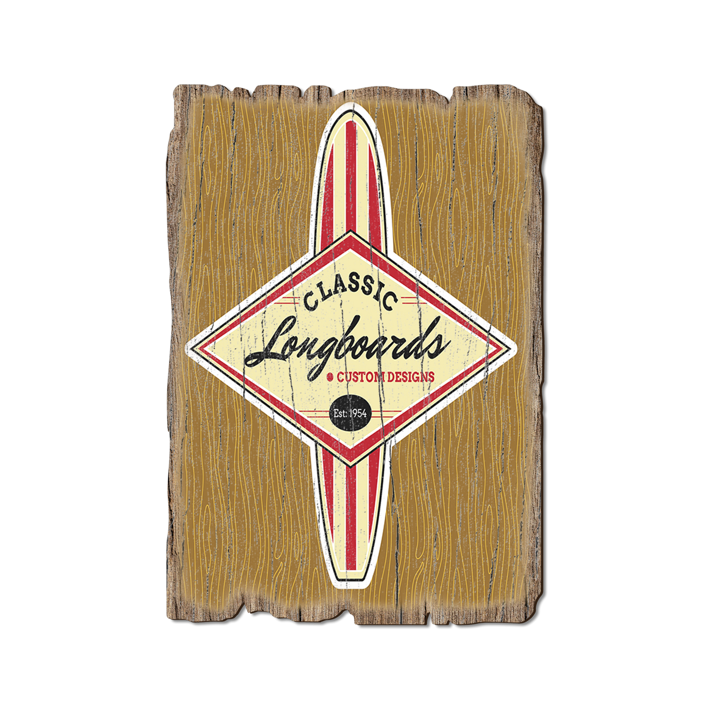 Greeting Card: Weathered Edge - Classic Longboards (Pack of 5)