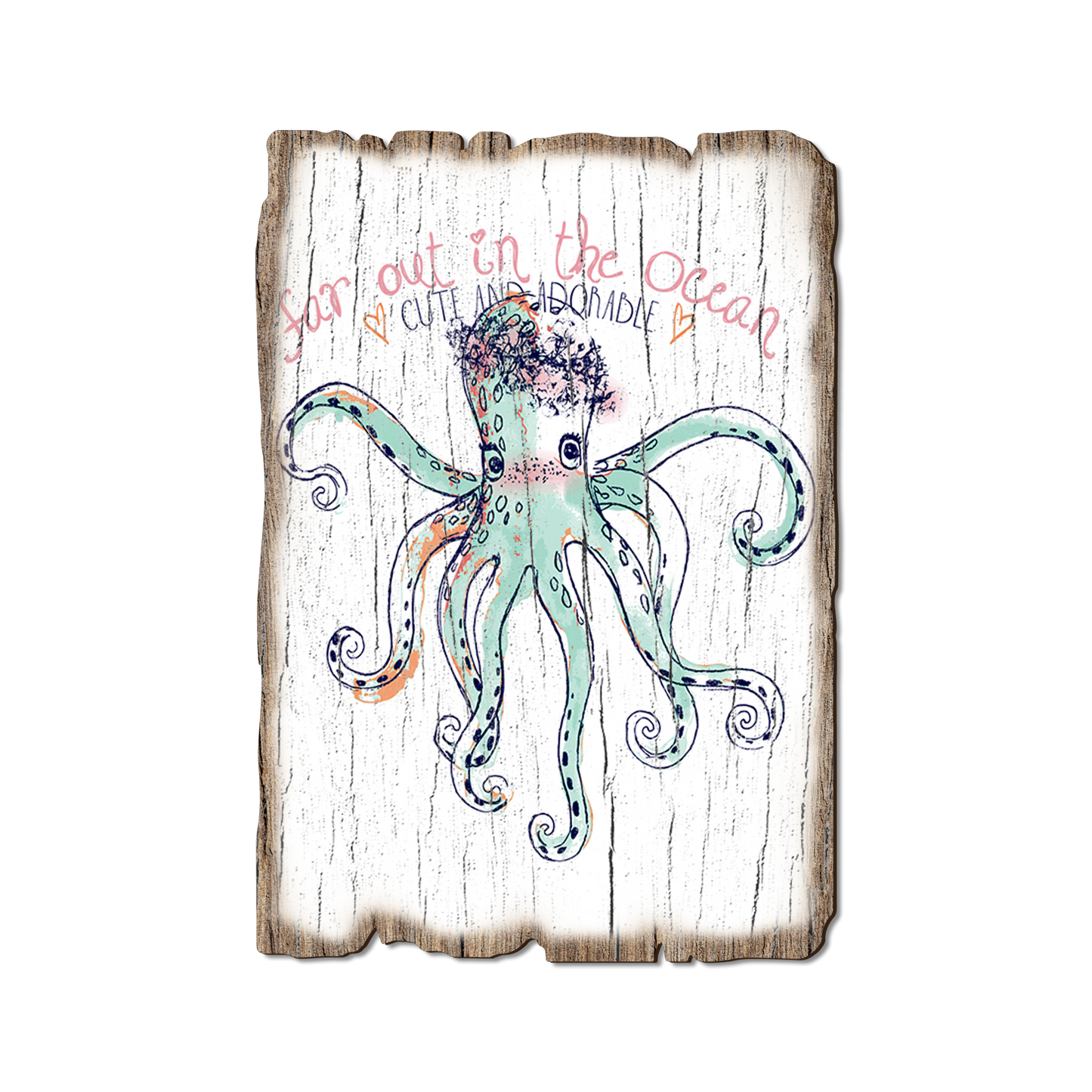 Greeting Card: Weathered Edge - Cute The Octopus