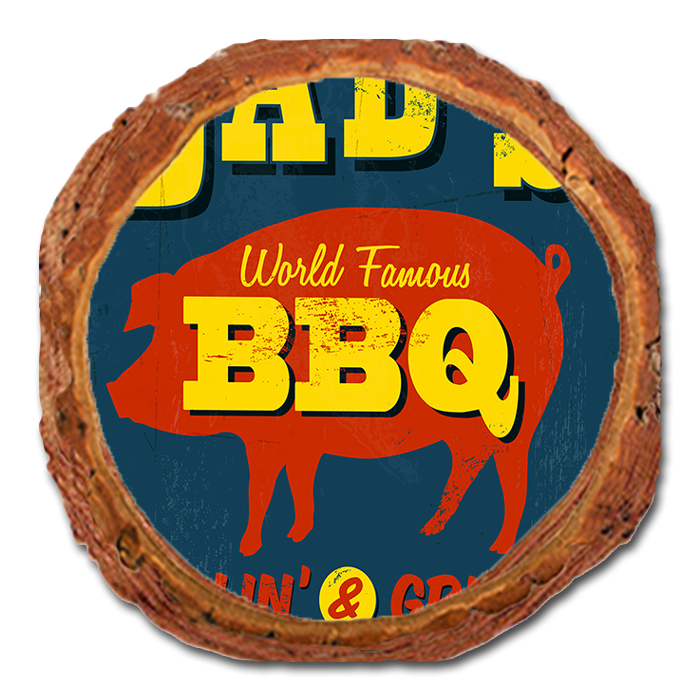 Coaster: Live Edge - Dad's BBQ (Pack of 5)