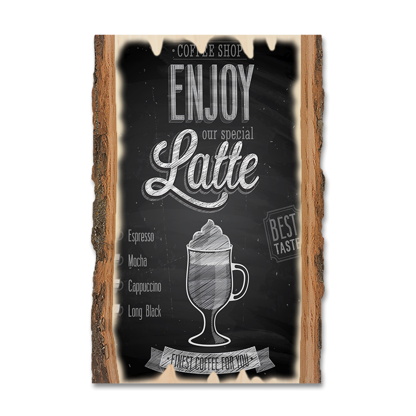 Greeting Card: Live Edge - Enjoy Latte