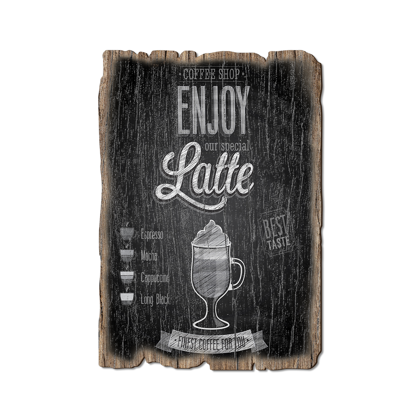 Postcard: Weathered Edge - Enjoy Latte