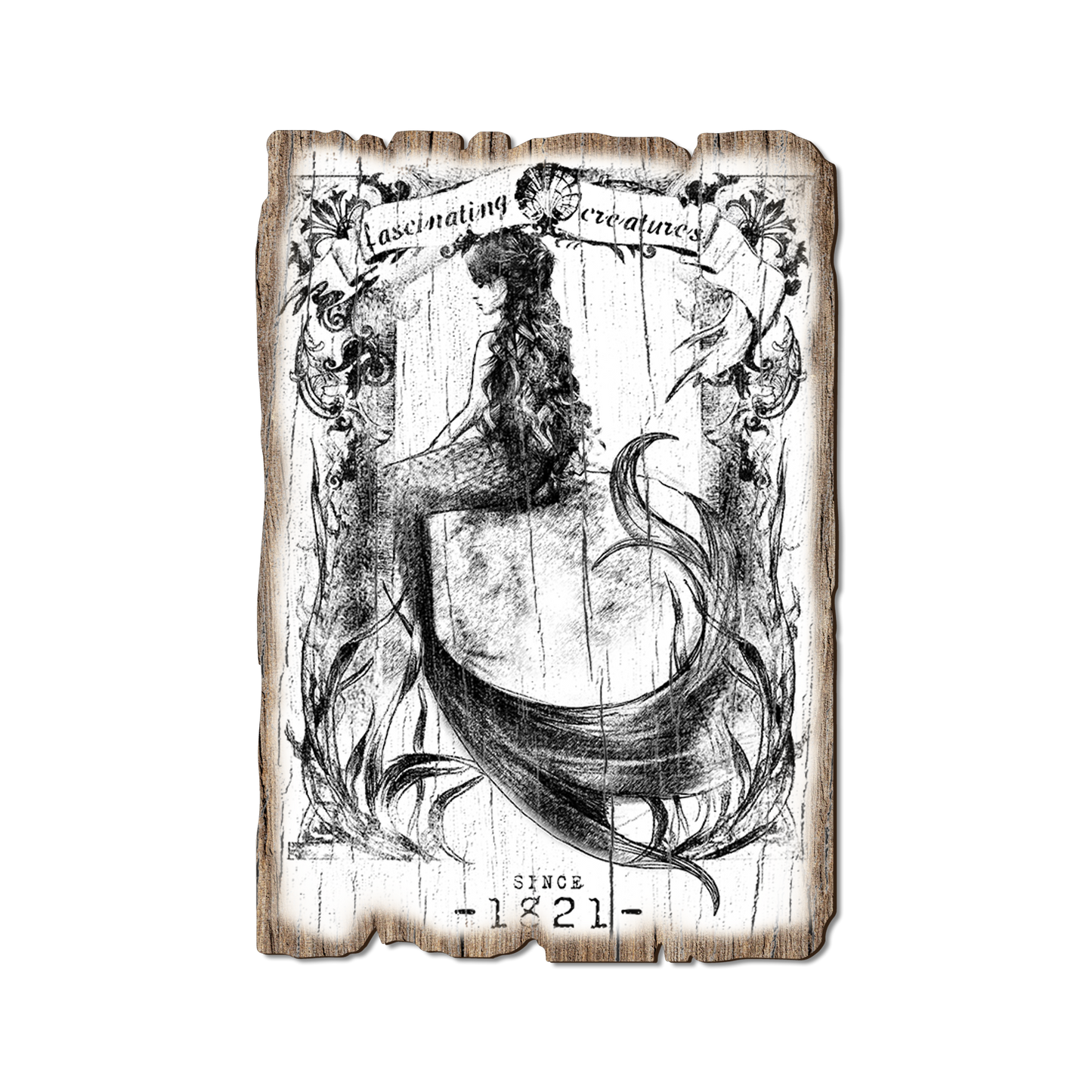 Greeting Card: Weathered Edge - Fascinating Creatures Mermaid