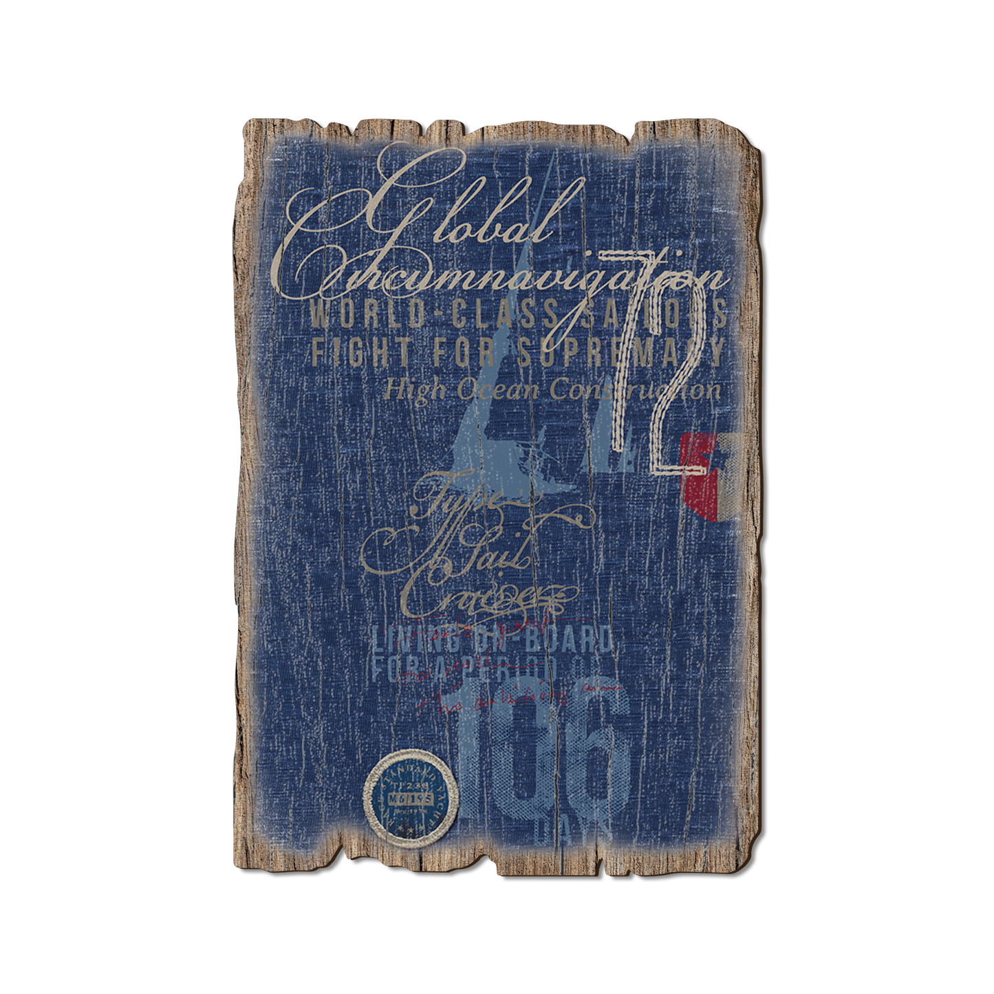 Greeting Card: Weathered Edge - Global Circumnavigation World