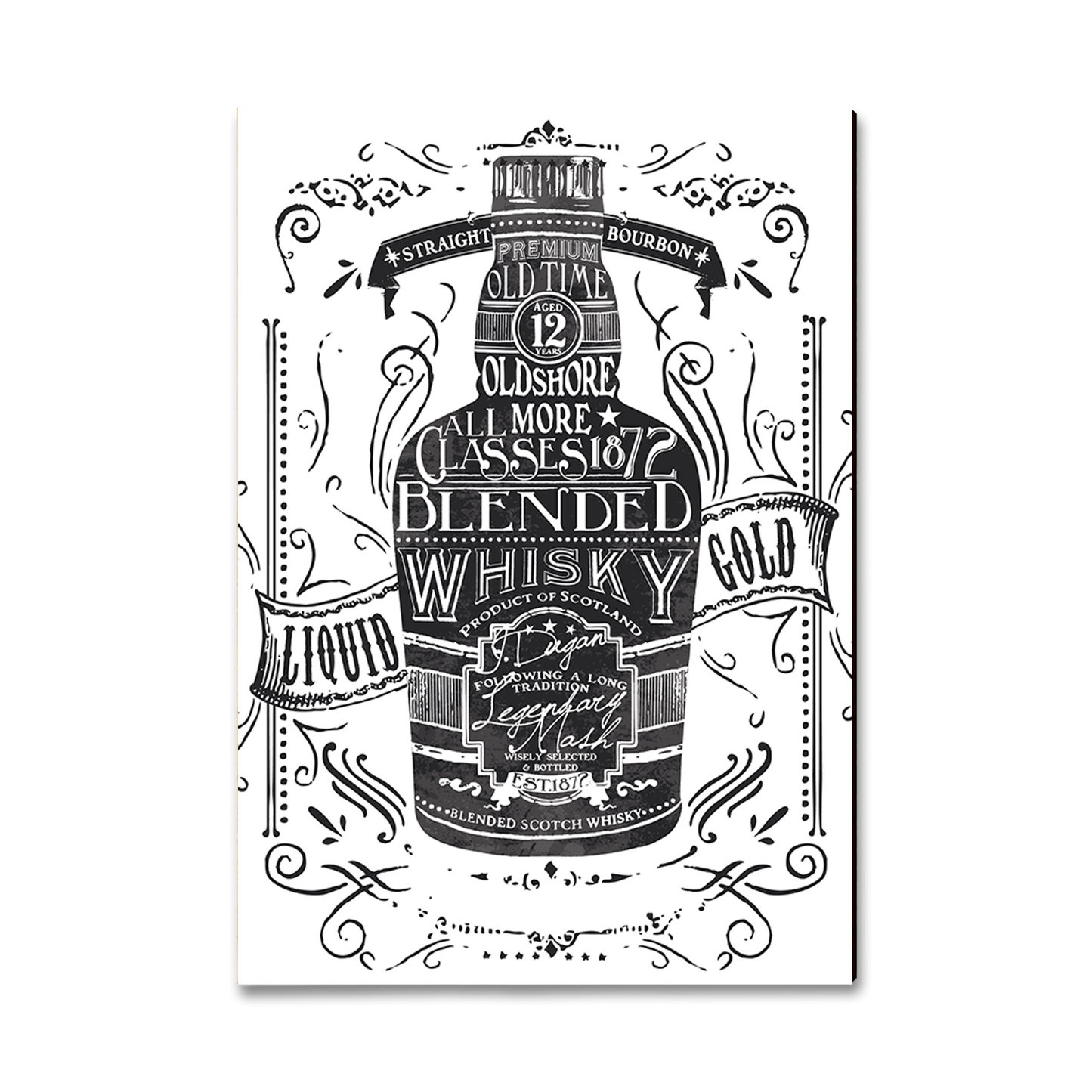 Postcard: Classic Edge - Liquid Whiskey Gold