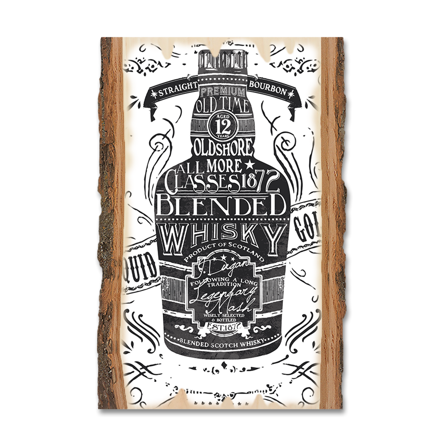Magnet: Live Edge - Liquid Whiskey Gold