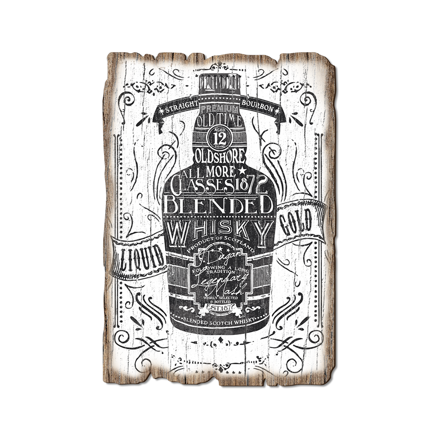 Ornament: Weathered Edge - Liquid Whiskey Gold