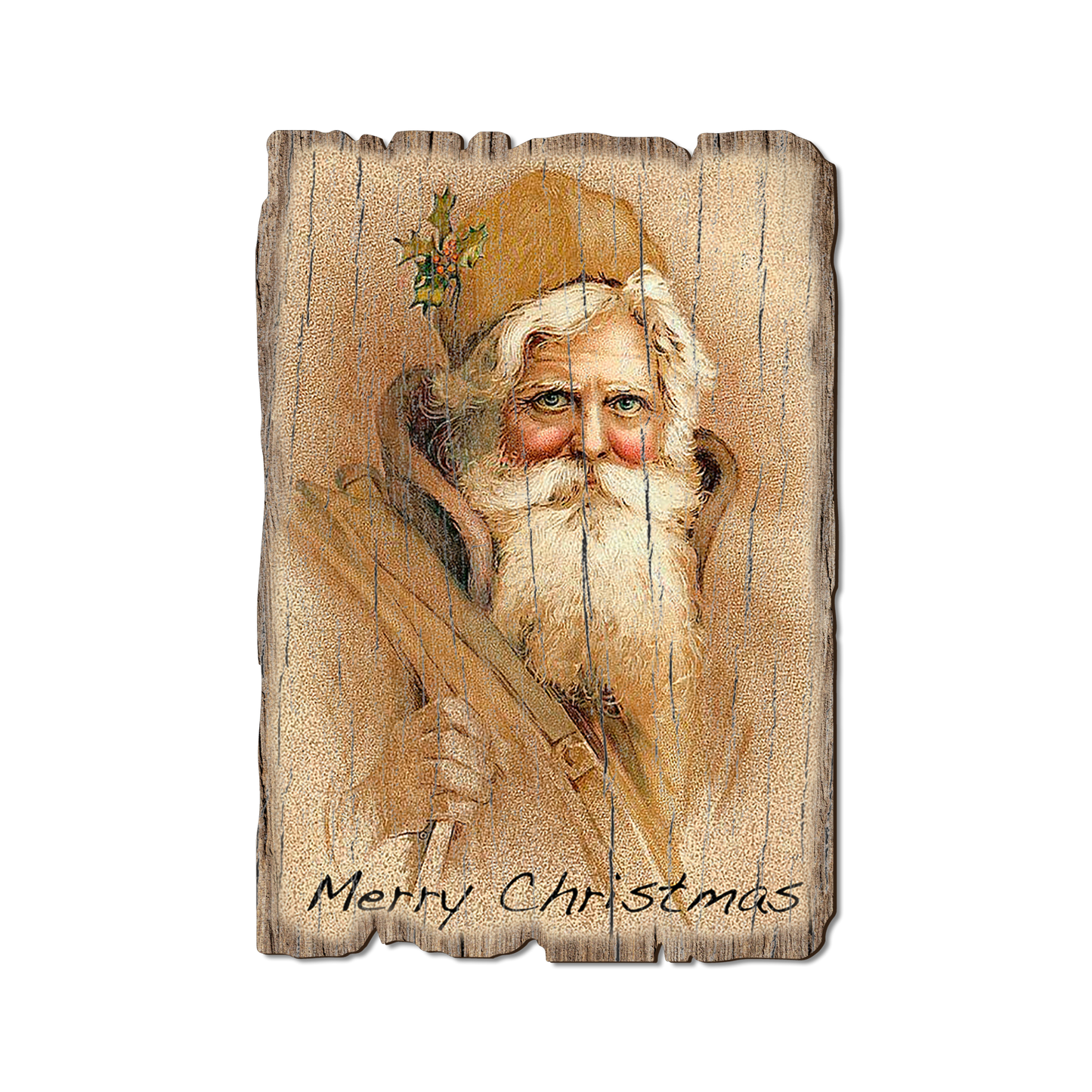 Greeting Card: Weathered Edge - Father Christmas