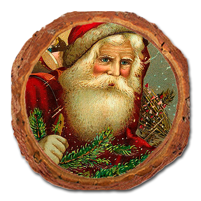 Coaster: Live Edge - Red Hat Santa