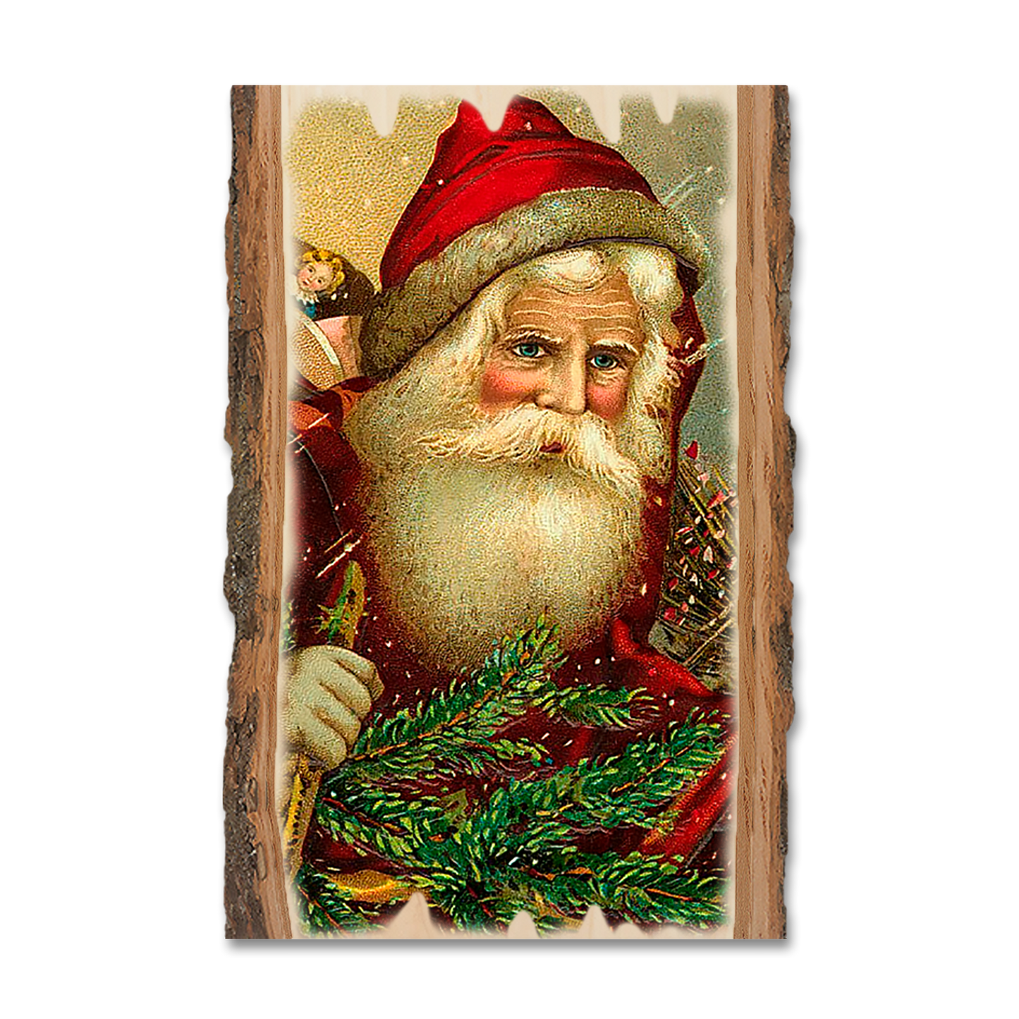 Ornament: Live Edge - Red Hat Santa