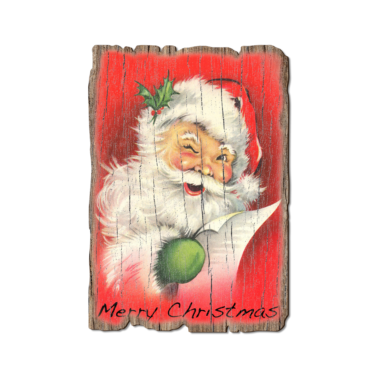 Postcard: Weathered Edge - Red Santa