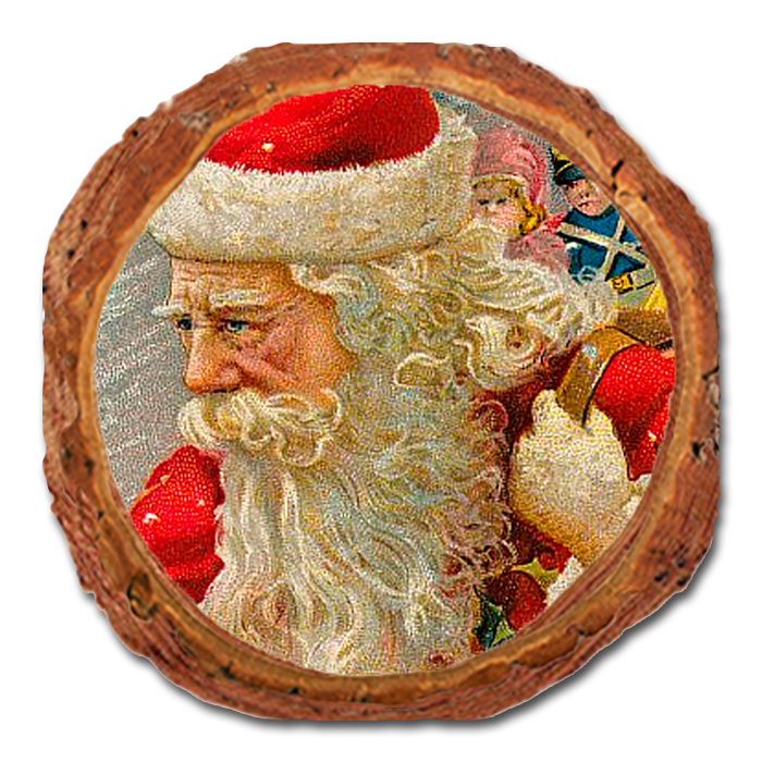 Coaster: Live Edge - Wind Santa