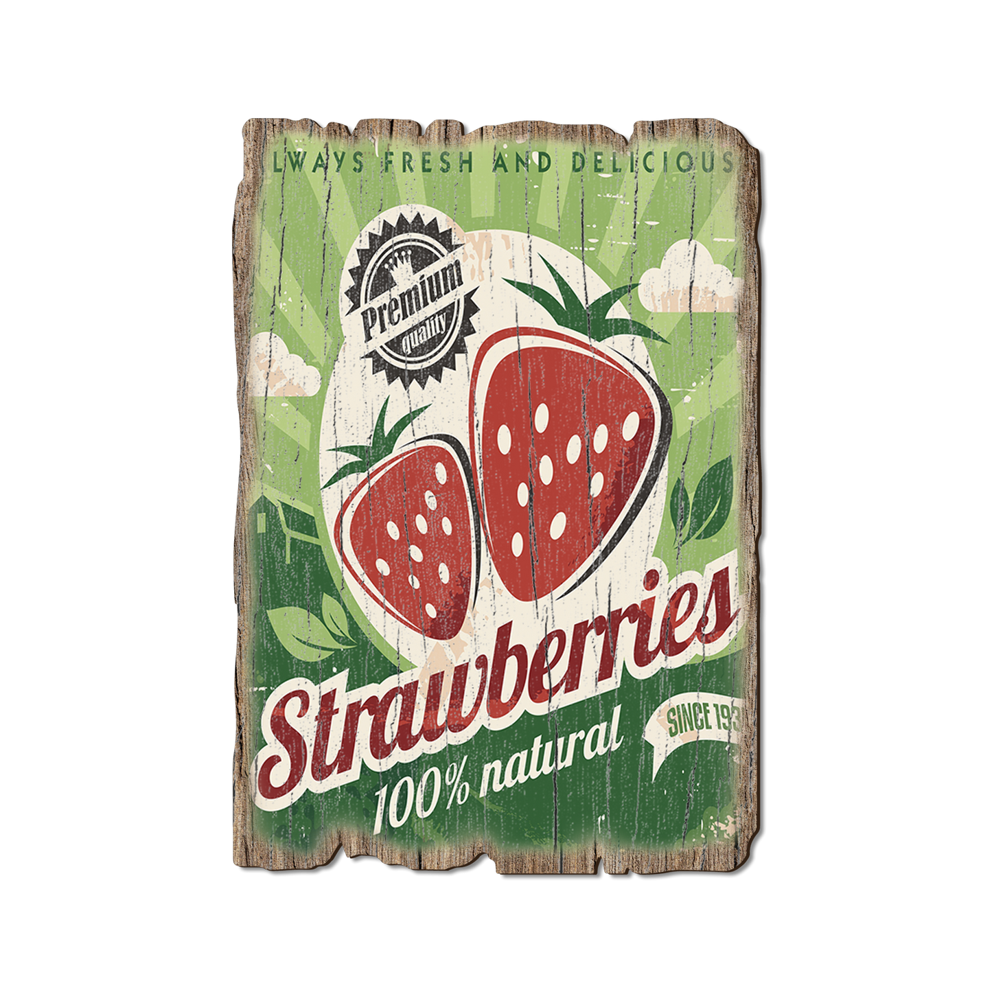 Greeting Card: Weathered Edge - Natural Strawberries (Pack of 5)