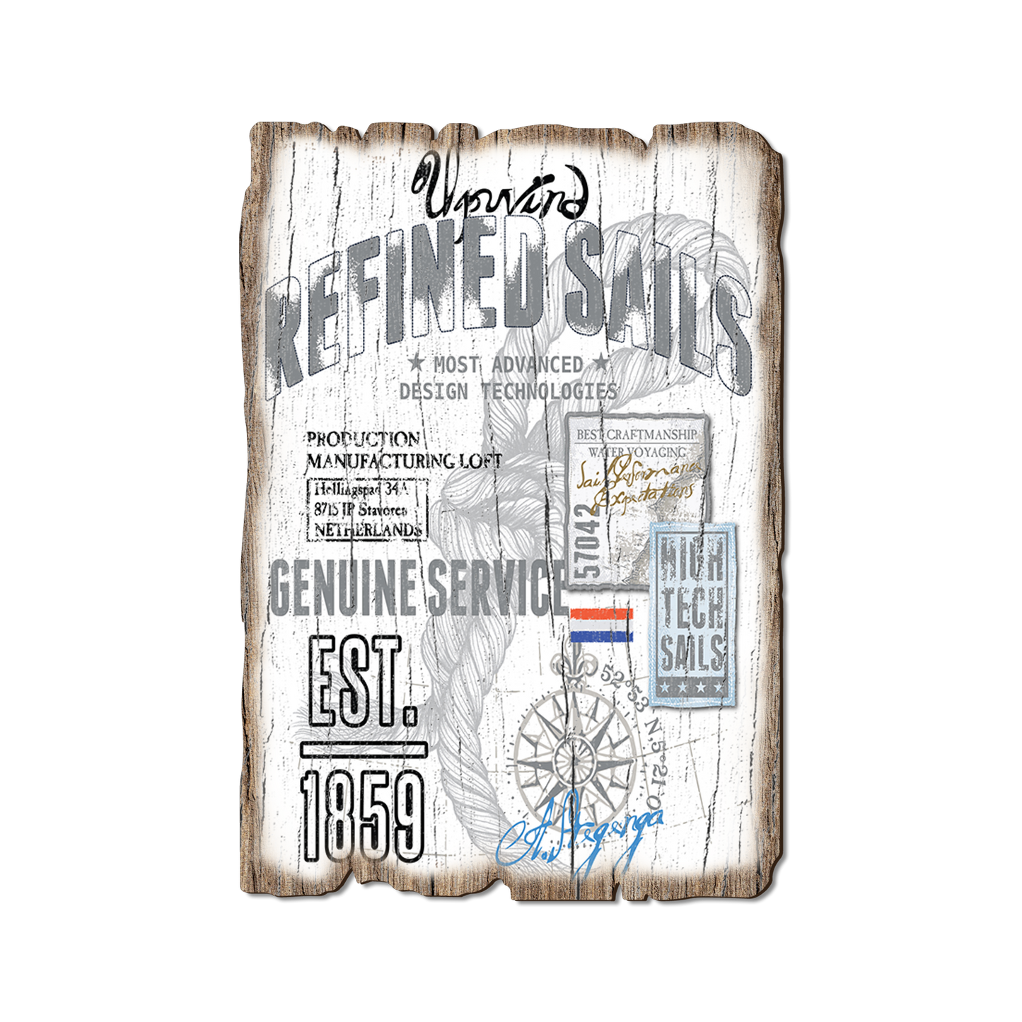 Ornament: Weathered Edge - Upwind Refined Sails