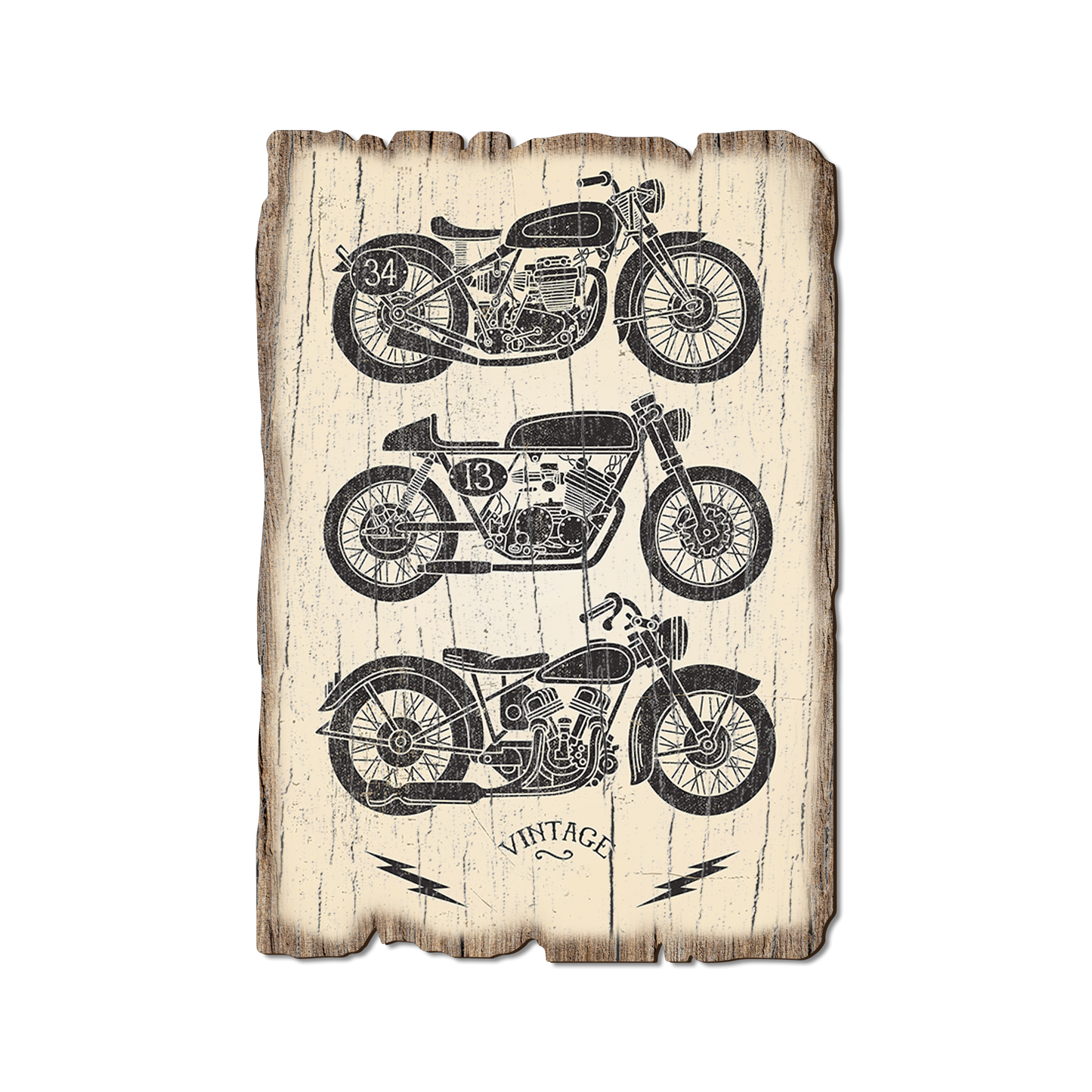 Ornament: Weathered Edge - Vintage Motorcycle