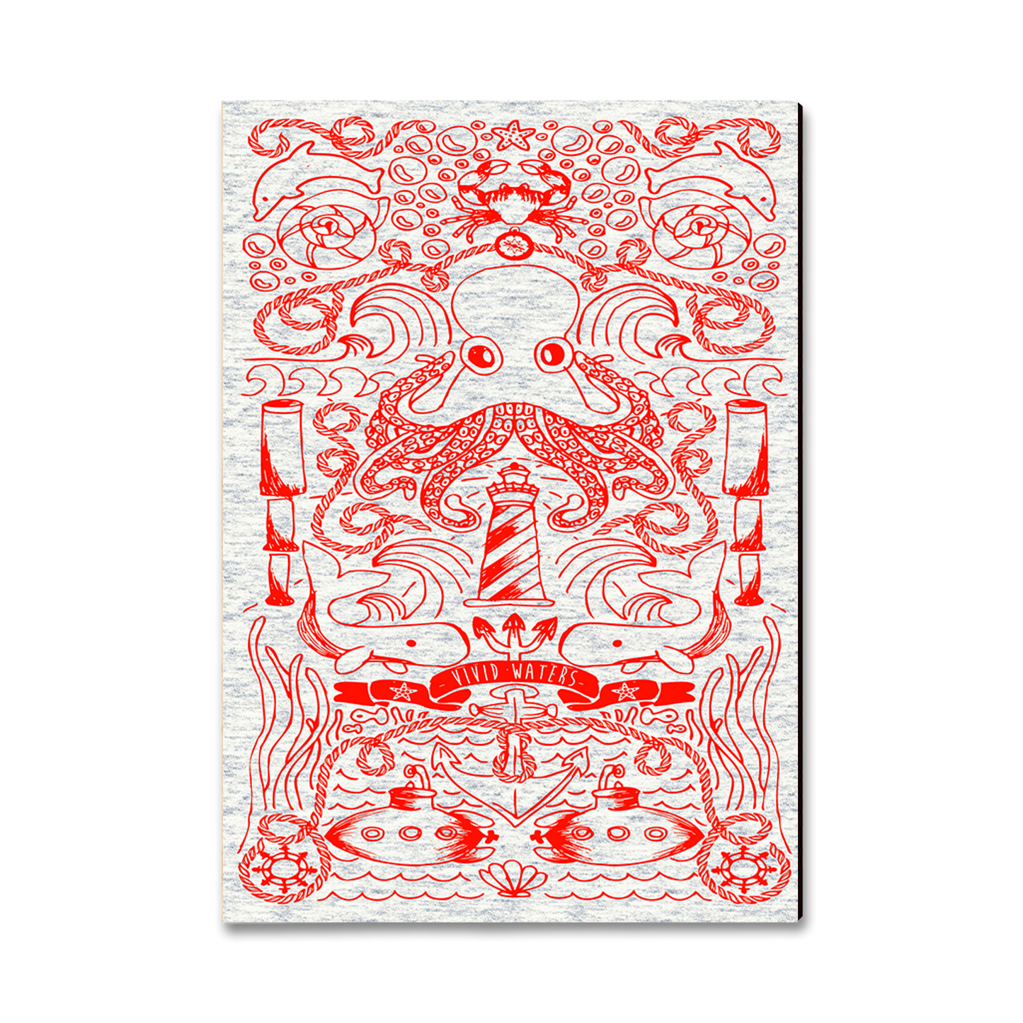 Ornament: Classic Edge - Vivid Waters Red