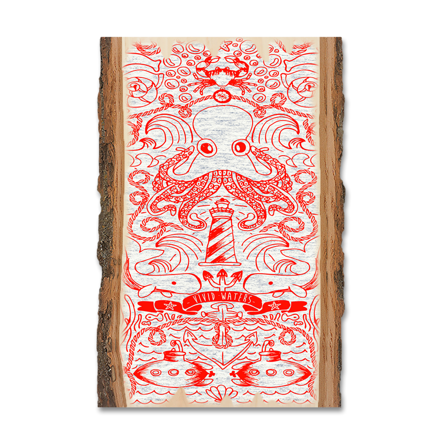 Ornament: Live Edge - Vivid Waters Red