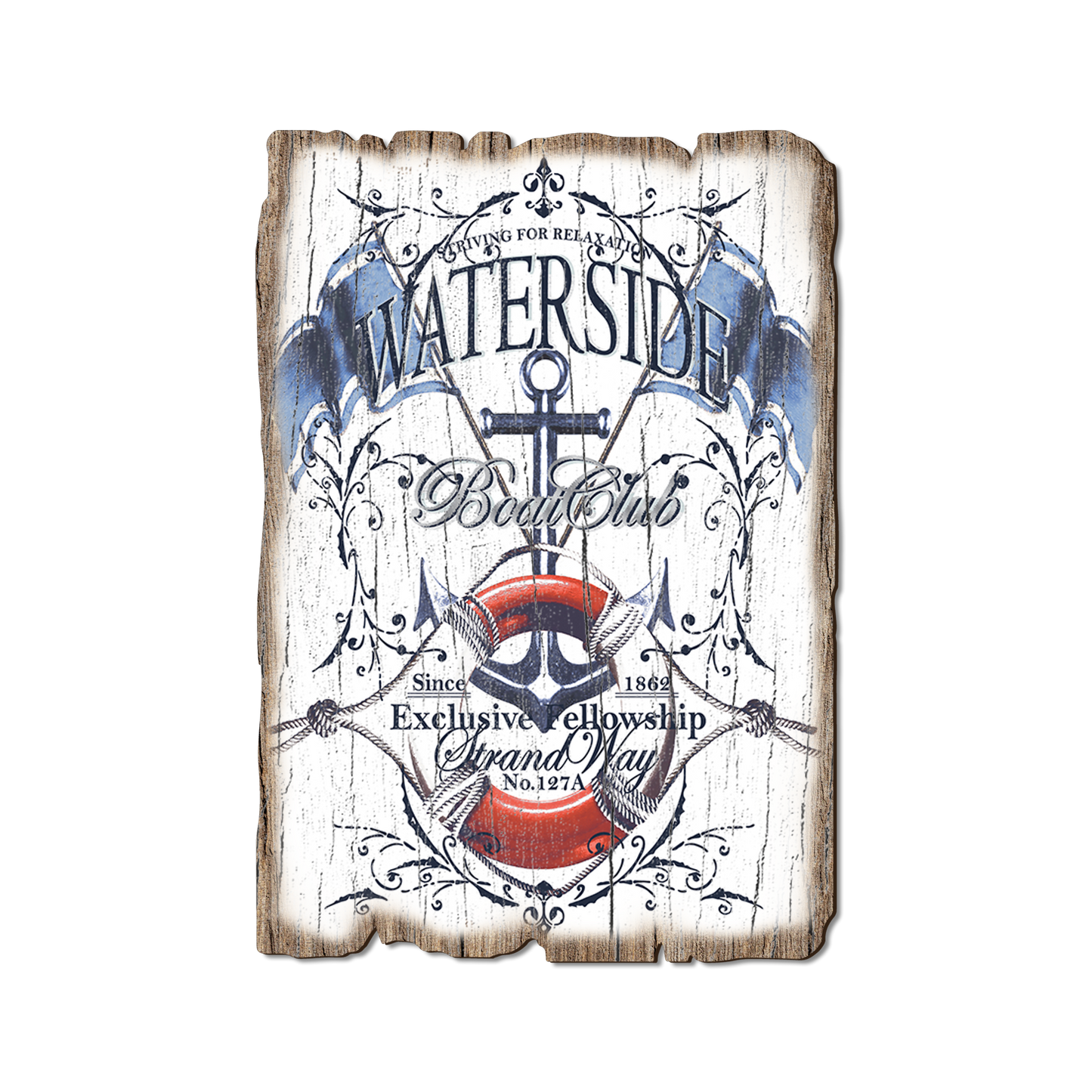 Ornament: Weathered Edge - Waterside Boat Club