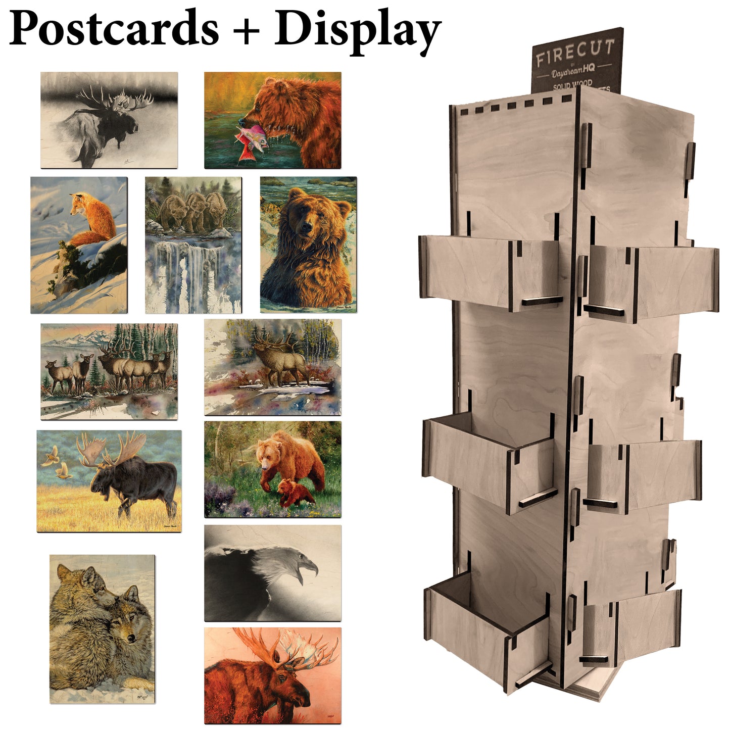 Postcard &/or Coaster Only Counter Display Loaded (Display + Product)