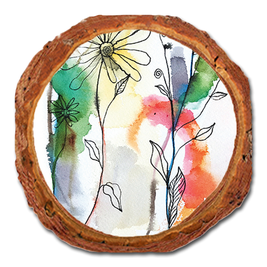 Coaster: Live Edge - Henning's Abstract Flow Flowers (Pack of 5)