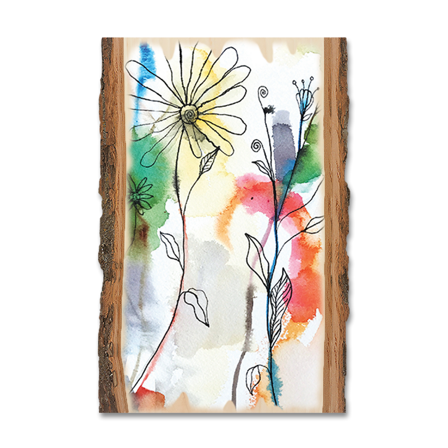 Greeting Card: Live Edge - Henning's Abstract Flow Flowers