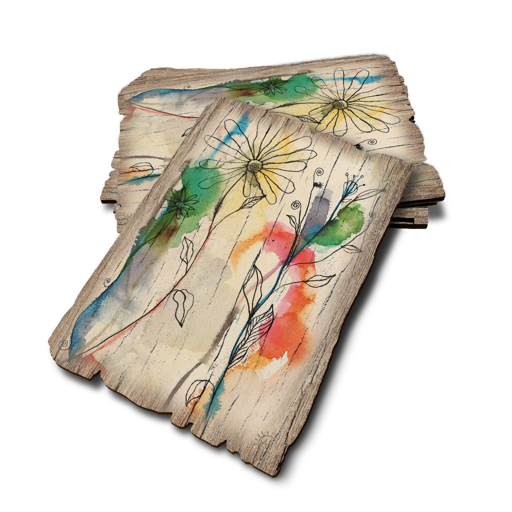 Henning's Abstract Flow Flowers - Weathered Edge Rustic Edge Postcard (5pk // $2.80ea)