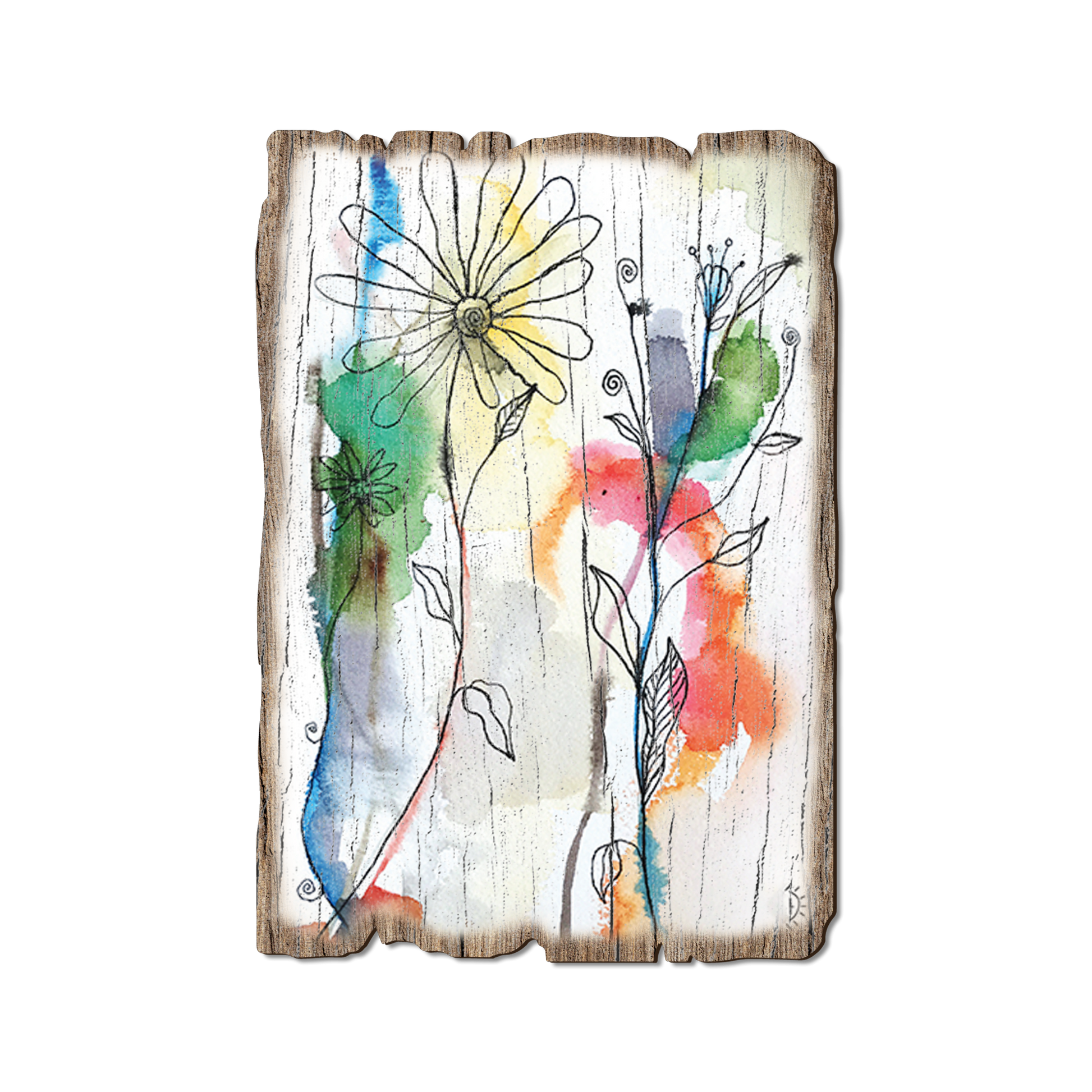 Ornament: Weathered Edge - Henning's Abstract Flow Flowers (Pack of 5)