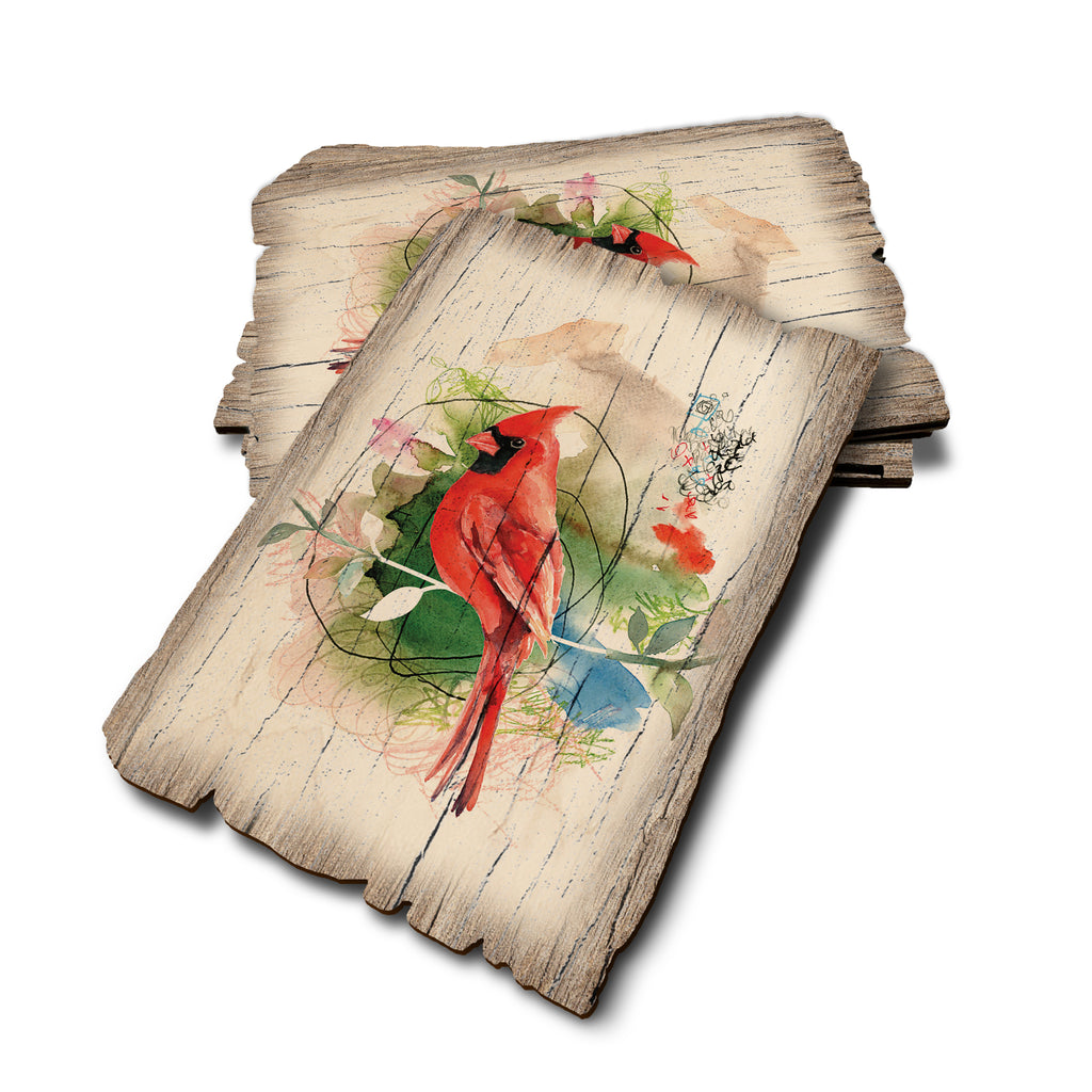 Henning's Cardinal Stem - Weathered Edge Rustic Edge Postcard (5pk // $2.80ea)