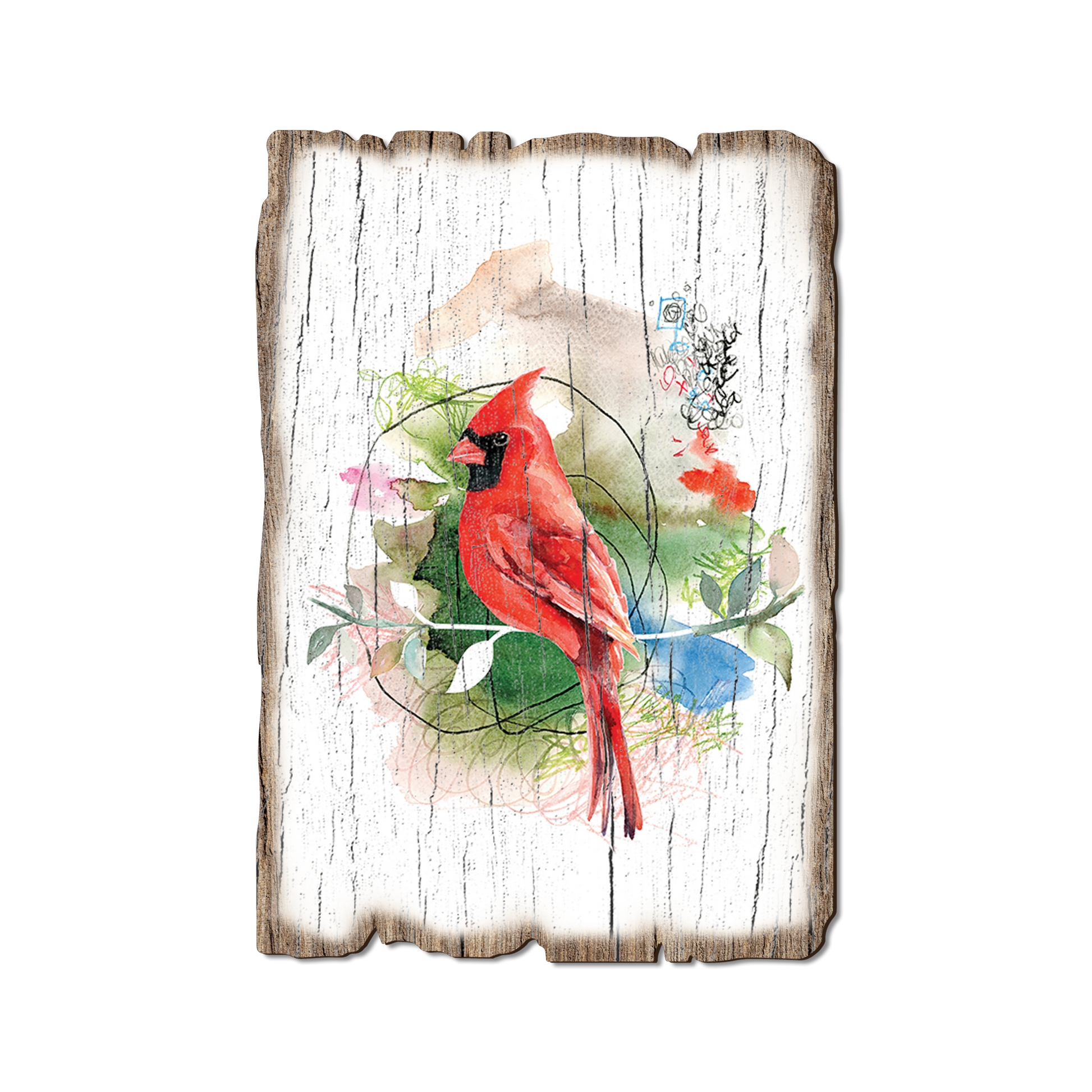 Ornament: Weathered Edge - Henning's Cardinal Stem (Pack of 5)