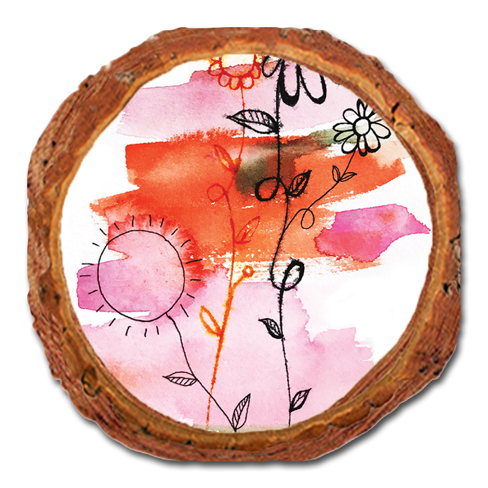 Coaster: Live Edge - Henning's Flower Family (Pack of 5)