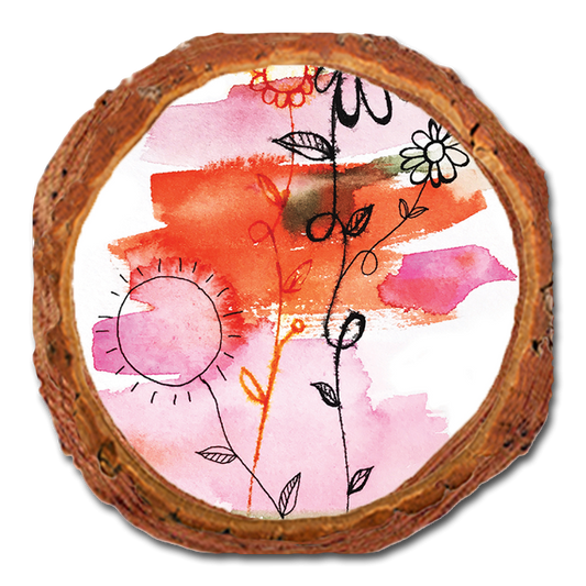 Coaster: Live Edge - Henning's Flower Family (Pack of 5)