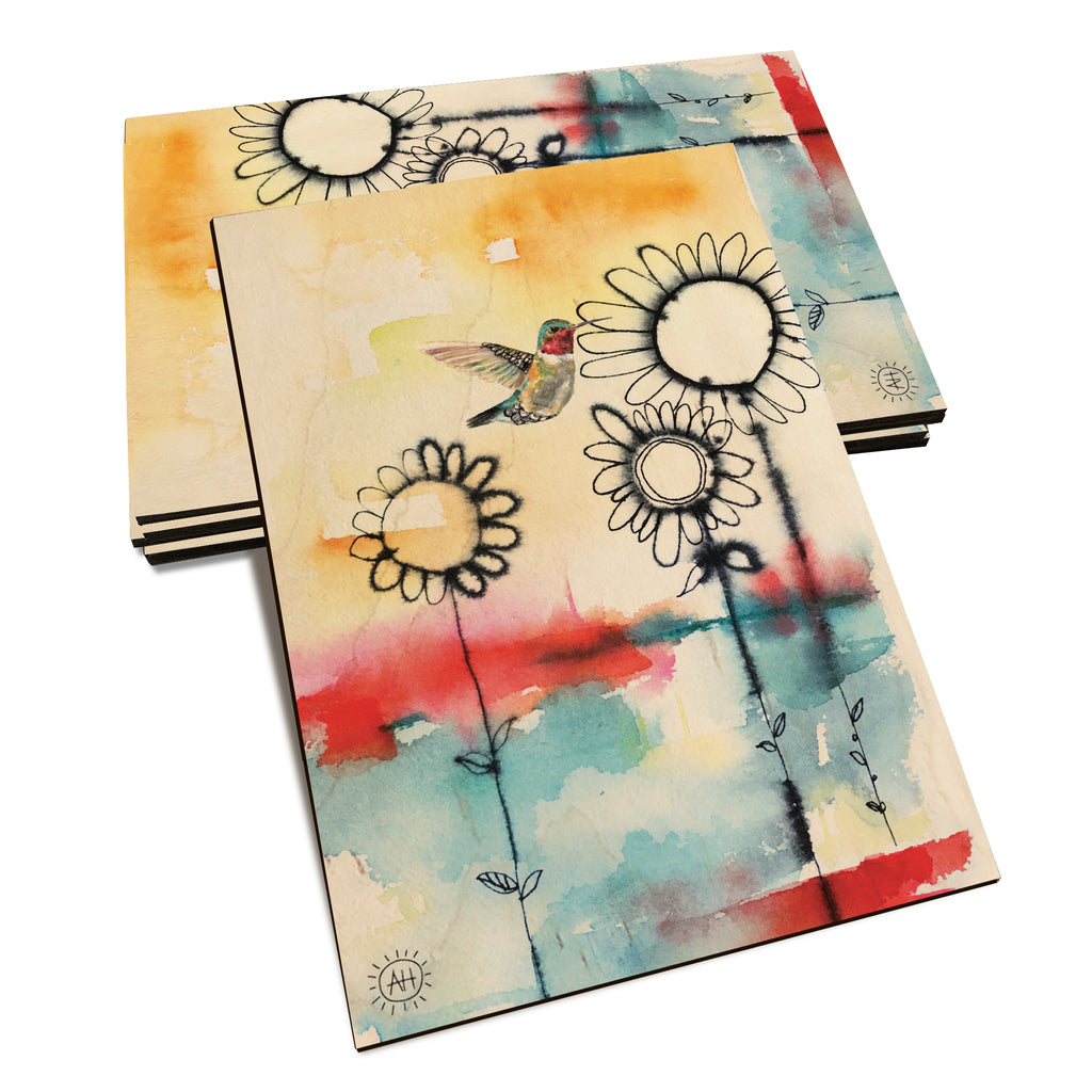 Henning's Fuzzy Flowers & Bird - Classic Edge Classic Edge Postcard (5pk // $2.80ea)