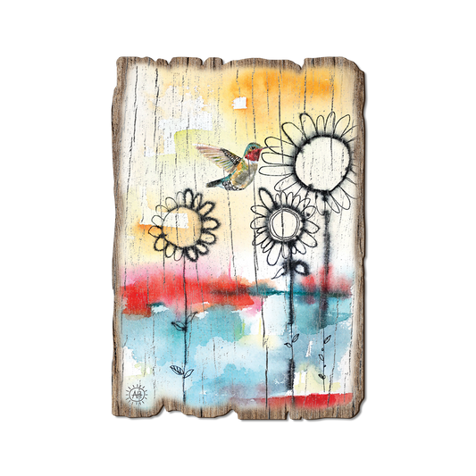 Greeting Card: Weathered Edge - Henning's Fuzzy Flowers & Bird (Pack of 5)