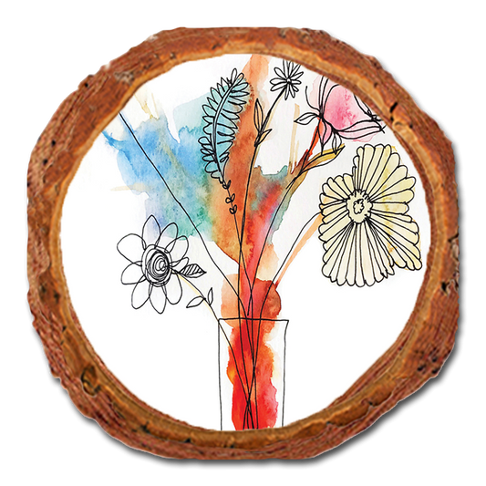 Coaster: Live Edge - Henning's Flowers In Vase (Pack of 5)