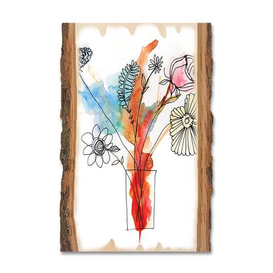 Greeting Card: Live Edge - Henning's Flowers In Vase