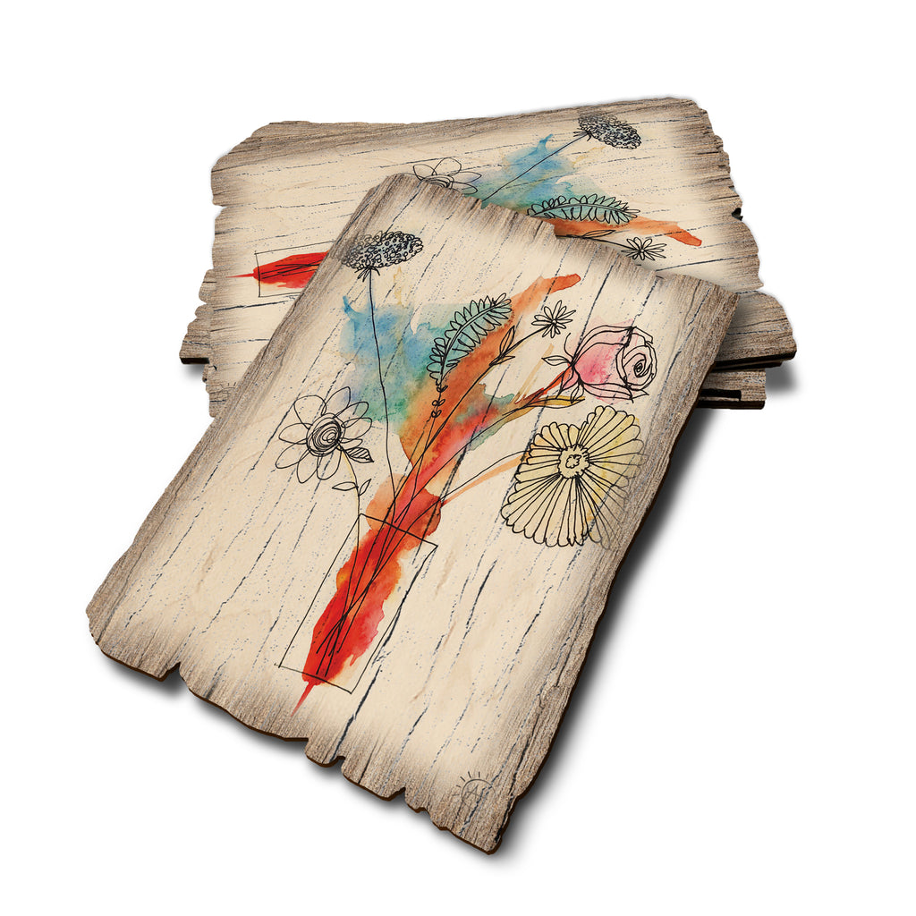 Henning's Flowers In Vase - Weathered Edge Rustic Edge Postcard (5pk // $2.80ea)