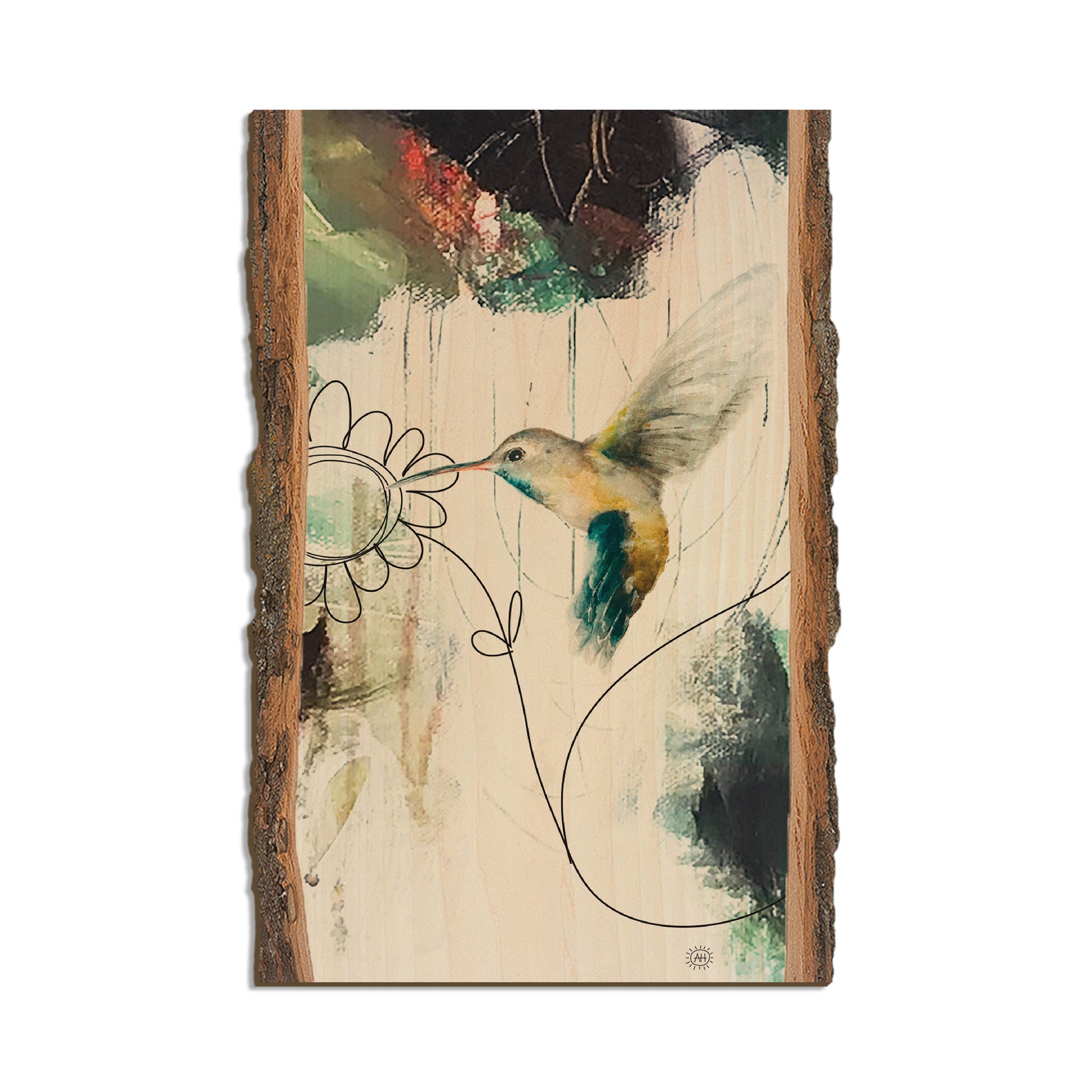 Henning's Hummingbird & Simple Flower - Live Edge Live Edge Postcard  (5pk // $2.80ea)