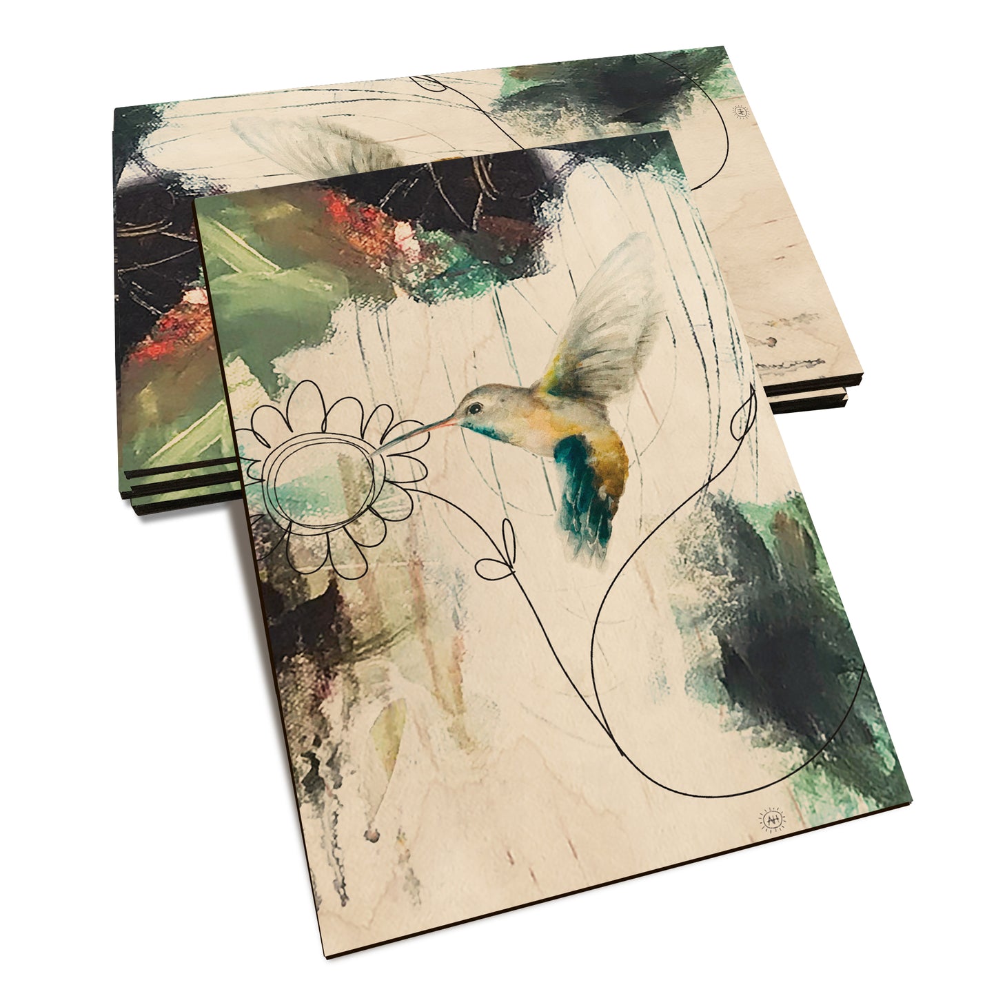 Henning's Hummingbird & Simple Flower - Classic Edge Classic Edge Postcard (5pk // $2.80ea)