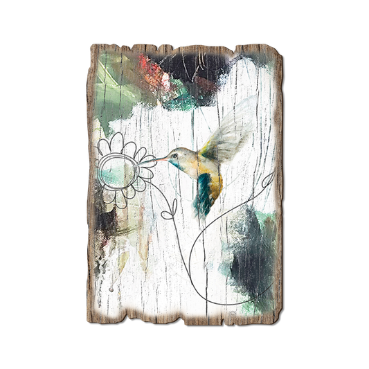 Greeting Card: Weathered Edge - Henning's Hummingbird & Simple Flower